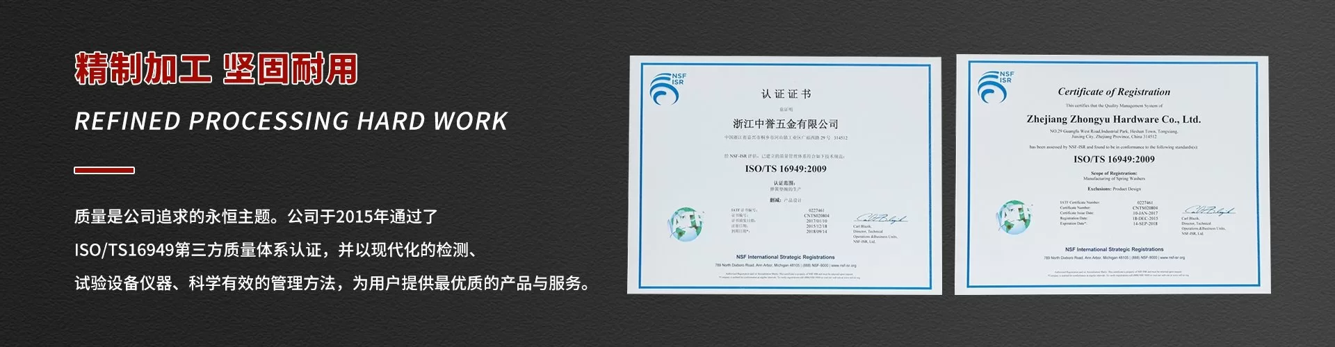 浙江中誉五金有限公司（杭州新星弹簧垫圈厂） 企业展示