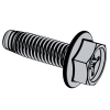 Cross recessed hexagon triangular tooth lock screw with flange