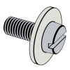 Slotted Cheese Head Screws And Washer Assemblies With Plain Washers
