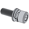 Hexagon socket head cap screws with single coil lock washer and plain washer assemblies