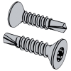 Hexalobular socket countersunk head self drilling screws with tapping screw thread