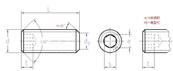 CNS  4482 - 1981 内六角平端紧定螺钉