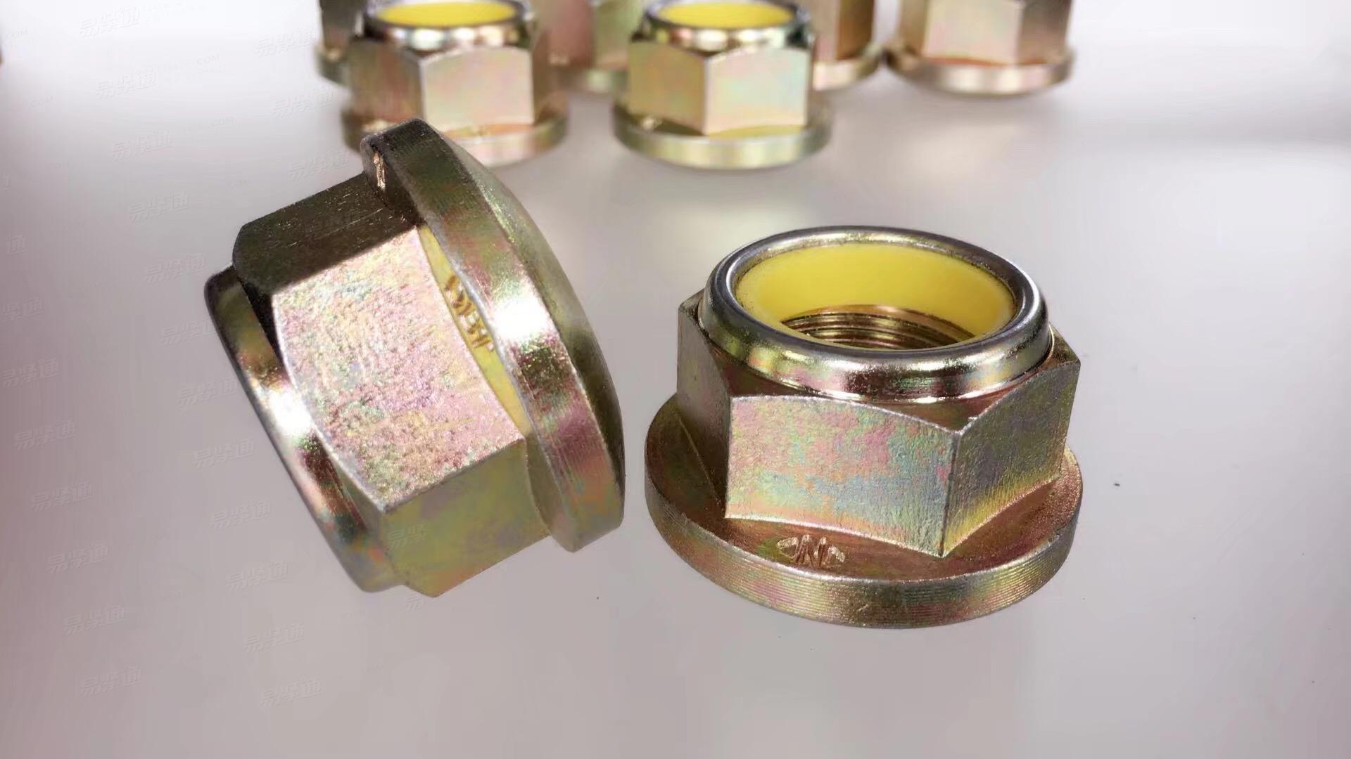 DIN74361大规格 彩锌 非金属嵌件六角球面法兰锁紧螺母 厂家直供 品质保证