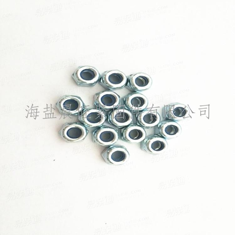 海盐供应DIN985-1987尼龙锁紧螺母 尼龙薄型螺母M4