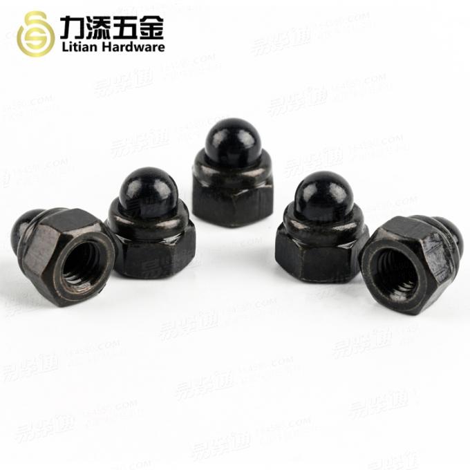 DIN986尼龙锁紧六角盖形螺母袋帽(黑色)