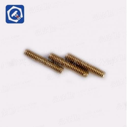 铜螺丝 一字开槽平端紧定螺丝 止付螺丝 平端一字槽螺丝