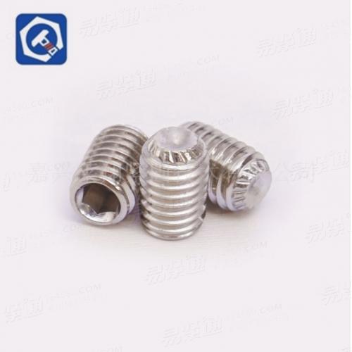 304不锈钢滚花紧定螺丝  凹端紧定螺钉