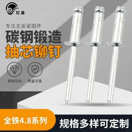 厂家直销Φ3.2*8、Φ4*8、Φ4.8*10 全铁4.8系列铆钉开口型抽芯铆钉圆头铆钉