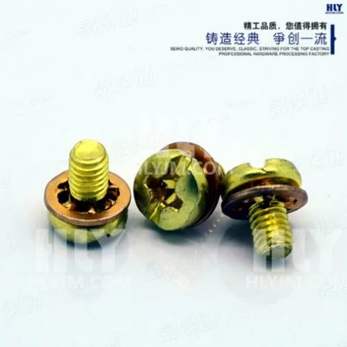 GB9074.2十字槽盘头螺钉和外锯齿锁紧垫圈组合件