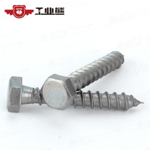 碳鋼 鍍銀色鋅鎳合金500小時 六角頭木牙螺栓 DIN571 M8*50