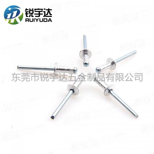 YJT8024全铁圆头双鼓型抽芯铆钉 双鼓铁拉钉