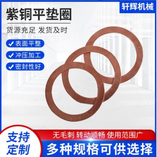 金属平垫圈紫铜平垫密封圈批发 O型紫铜垫片船用表用密封垫圈