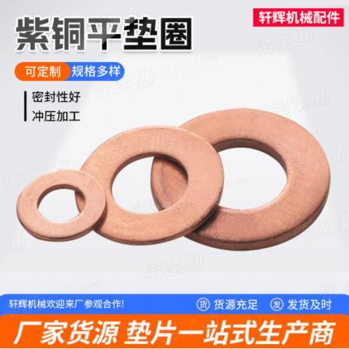 现货批发异形紫铜垫片垫圈 船用金属螺丝垫片退火紫铜密封垫圈