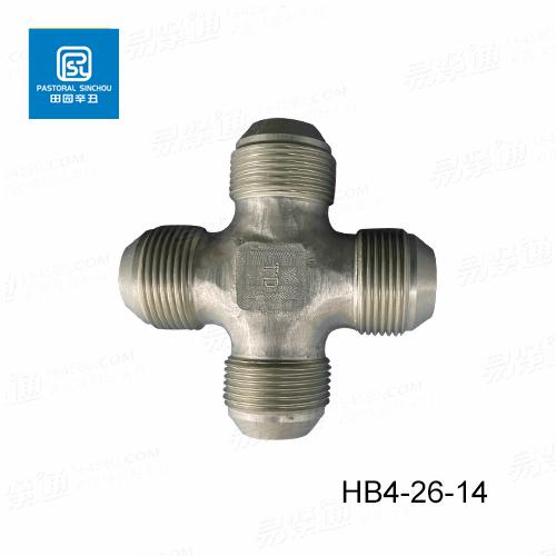 HB4-26-14扩口式四通管接头航空标准件