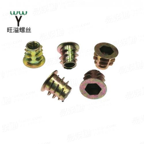 廠家直銷梯形內(nèi)外齒螺母碳鋼鋅合金預(yù)埋螺母家具螺母內(nèi)外牙M4-M10