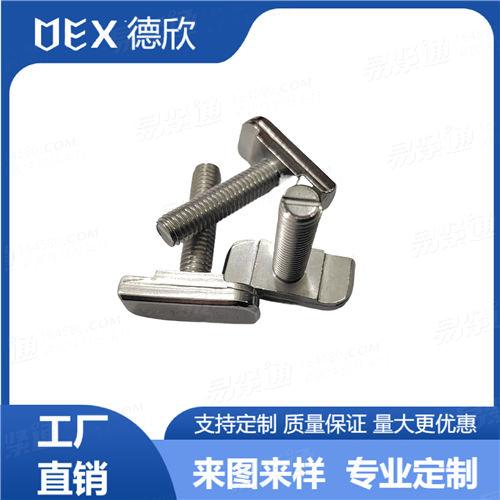 廠家直銷316不銹鋼大頭T型螺絲帶方頸3817 尾部一字定位槽螺栓
