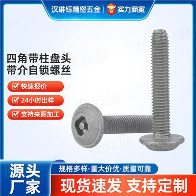 定制盘头自锁螺钉防松抗震电子设备专用四角带柱盘头带介自锁螺丝