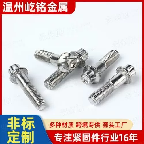 法兰面台阶螺栓 轮毂螺栓 不锈钢十二角螺栓 汽车螺栓 非标定制