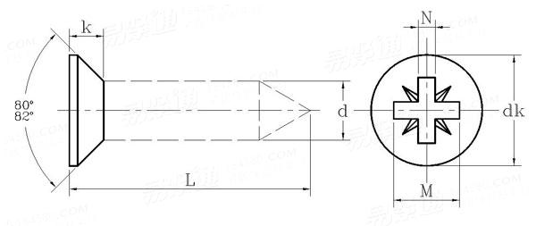  1A型米字槽沉头木螺钉 [Table 4]