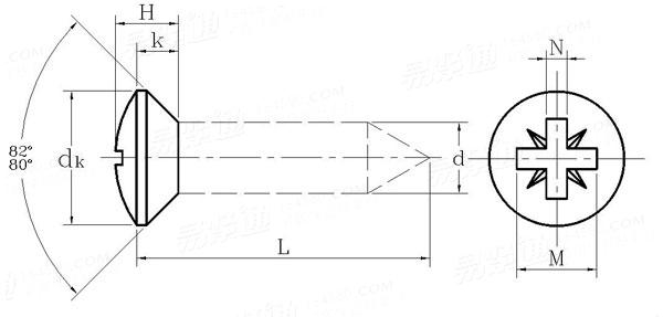  IA型米字槽半沉头木螺钉 [Table 8]