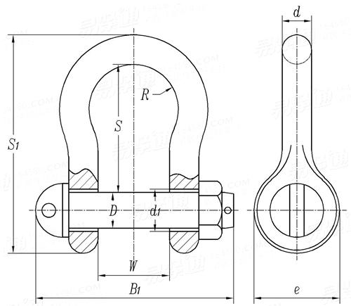 CB  3061 - 1987 圓形 合金鋼卸扣 C型