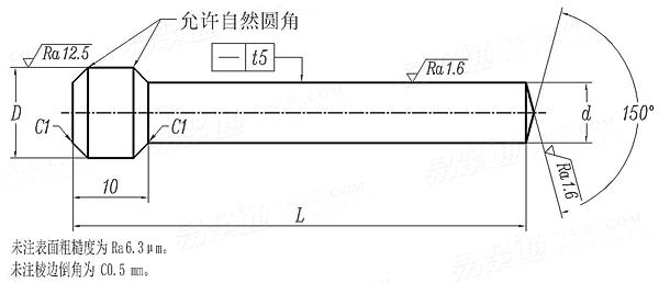 JB /T 4210.6 - 2014 六角螺母冷镦模 镦球推杆 B型 (适用于GB6170、GB6171、GB6175、GB6176)
