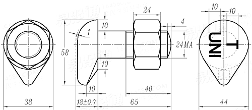  轨距横梁用螺栓